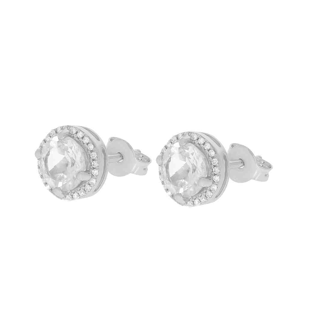 Round White Topaz with a Earring PD31343AER WHITE TOPAZ